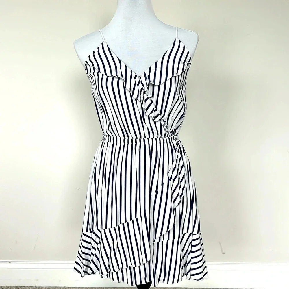 Express Blue and White Striped Dress Szโ SM